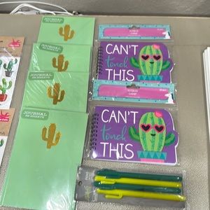 Journal, notebook and pens (sahuaro print) bundle of 7 pieces new in package
